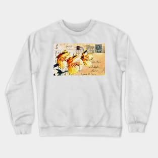 Himalayn Dandelion on Vintage 1912 Postcard Crewneck Sweatshirt